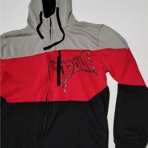 Tapout Black and Gray Zip-Up Hoodie